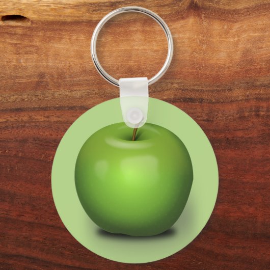 Granny Smith Apple Button Sleutelhanger (Voorkant)
