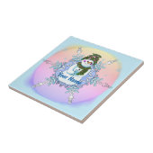 Granny Snowflake Snowman tile Tegeltje (Zijkant)