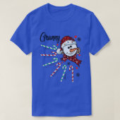 Granny Snowman Candy Cane Kerstmis Funny T-shirt (Design voorkant)