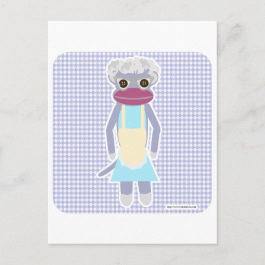 Granny Sock Monkey Briefkaart (Voorkant)