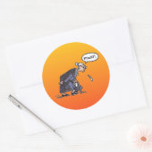 Granny Spitting, grote ronde stickers. Ronde Sticker (Envelop)