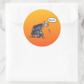 Granny Spitting, grote ronde stickers. Ronde Sticker (Tas)