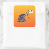 Granny Spitting, grote vierkante stickers (Tas)