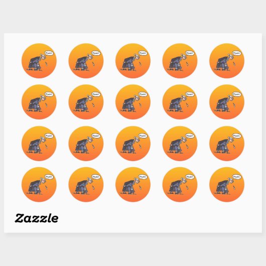 Granny Spitting, kleine ronde stickers (Vel)