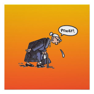 Granny Spitting, matte poster