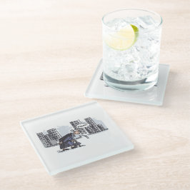 Granny Spitting on city clear glass onderzetter