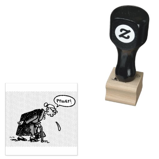 Granny Spitting, rubberen stempel (Gestempeld)