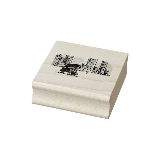 Granny Spitting, rubberen stempel niet aan handvat (Stempel)