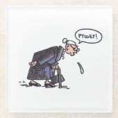 Granny Spitting white glass onderzetter (Voorkant)