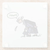 Granny Spitting white glass onderzetter (Achterkant)