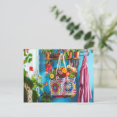 Granny Square Crochet Art Briefkaart (Staand voorkant)