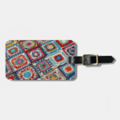 Granny Square gehaakte quilt Bagagelabel (Voorkant horizontaal)