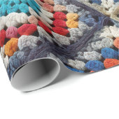 Granny Square gehaakte quilt Cadeaupapier (Rol Hoek)