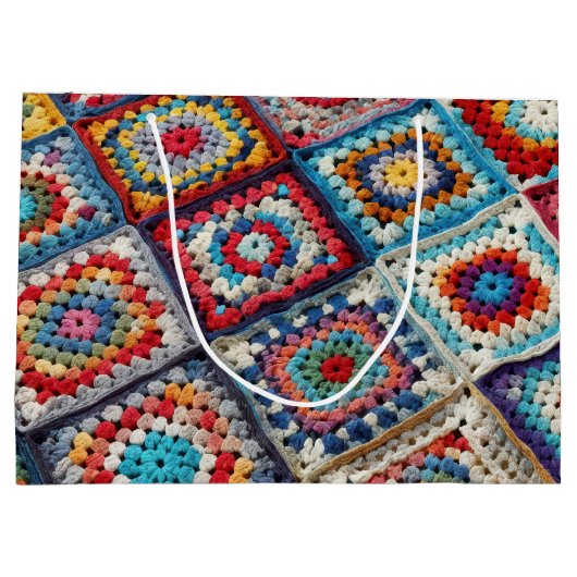 Granny Square gehaakte quilt Groot Cadeauzakje (Achterkant)