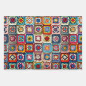 Granny Square gehaakte quilt Inpakpapier Vel (Voorkant 2)