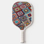 Granny Square gehaakte quilt Pickleball Paddle (Voorkant)