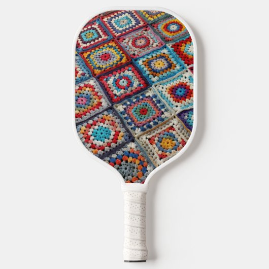 Granny Square gehaakte quilt Pickleball Paddle (Voorkant)