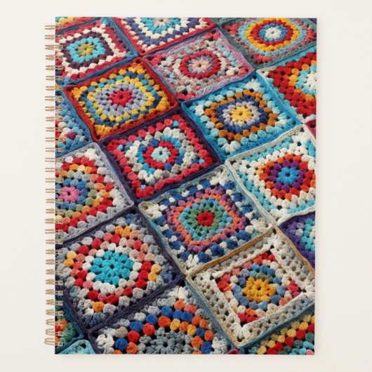 Granny Square gehaakte quilt Planner (Voorkant)