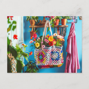 Granny Square Haak Kunst Briefkaart