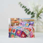 Granny Square Haak Kunst Briefkaart (Staand voorkant)