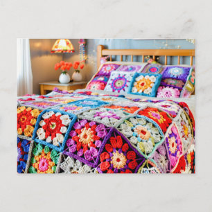 Granny Square Haak Kunst Briefkaart