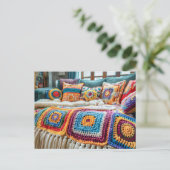 Granny Square Haak Kunst Briefkaart (Staand voorkant)
