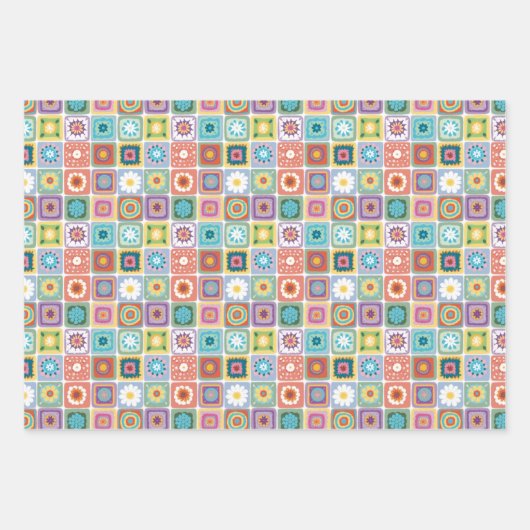 Granny Square Pattern Wrapping Paper (Voorkant 3)