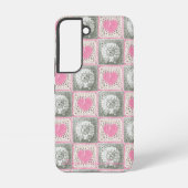 Granny Square Quilt met harten en schapen Samsung Galaxy Hoesje (Achterkant)