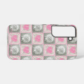 Granny Square Quilt met harten en schapen Samsung Galaxy Hoesje (Achterkant horizontaal)