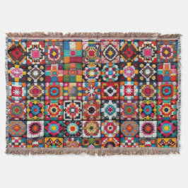 Granny Squares Haak Patroon Deken Print