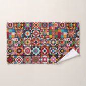 Granny Squares Haak Patroon Deken Print Bad Handdoek (Handdoek)