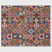 Granny Squares Haak Patroon Deken Print Cadeaupapier (Vlak)