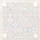 Granny Squares Haak Patroon Deken Print Glazen Onderzetter (Achterkant)