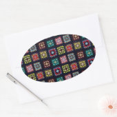 Granny Squares Ovale Sticker (Envelop)