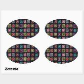 Granny Squares Ovale Sticker (Vel)