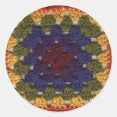 Granny Squares Ronde Sticker (Voorkant)
