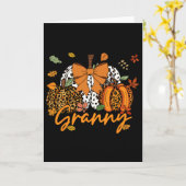Granny Thanksgiving Leopard Pompoen Coquette Bow M Kaart (Gele Bloem)