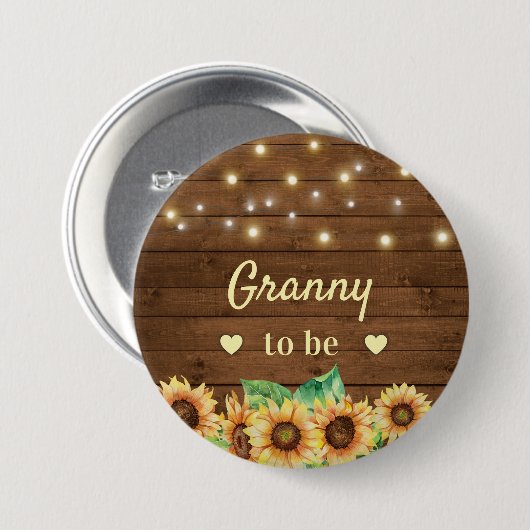 Granny to be New Grandmoeder Sunflower Baby shower Ronde Button 7,6 Cm (Voorkant /achterkant)