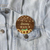 Granny to be New Grandmoeder Sunflower Baby shower Ronde Button 7,6 Cm (In situ)