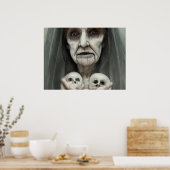 Granny's baby's Halloween Briefkaart Poster (Keuken)