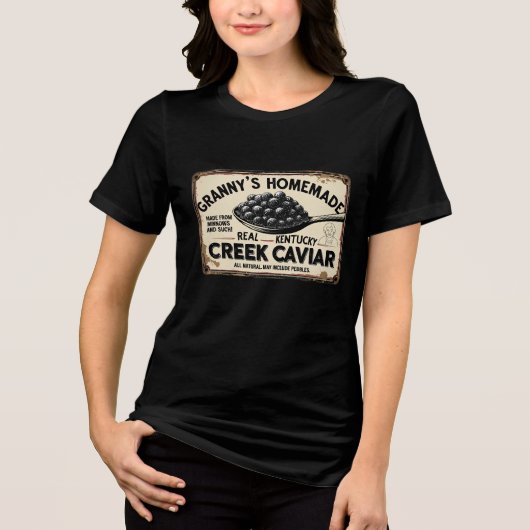 Granny's Creek Kaviaar (Fictie) Tri-Blend Shirt (Voorkant)