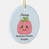 Granny's favoriete pompoen aangepaste kleinkind na keramisch ornament (Rechts)