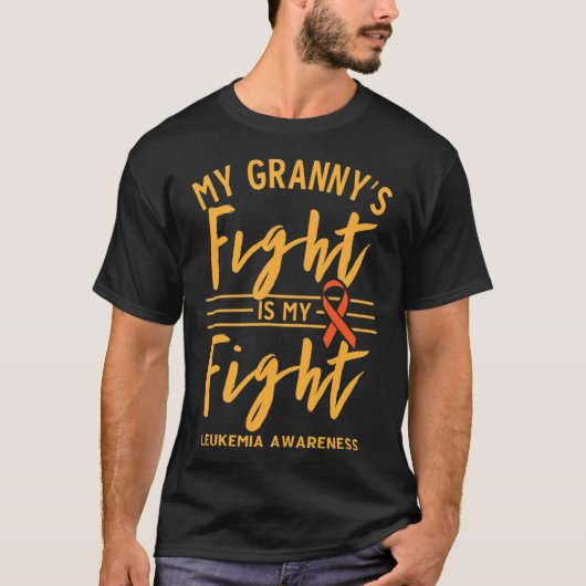Granny's Fight is mijn strijd tegen leukemie bewus T-shirt (Voorkant)