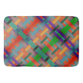 Granny's gekruiste roodachtige strips met geweven  badmat (Voorkant)