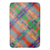 Granny's gekruiste roodachtige strips met geweven  badmat (Voorkant Verticaal)