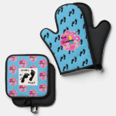 Granny's Keuken Retro jaren '70 Ovenwant & Pannenlap Set (Voorkant / Achterkant)