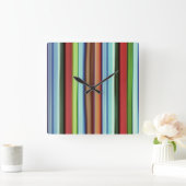 Granny's kleurrijke strepen, met ruw vierkante klok (Huis)