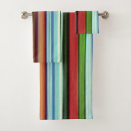 Granny's kleurrijke strepen, met zacht ruw bad handdoek