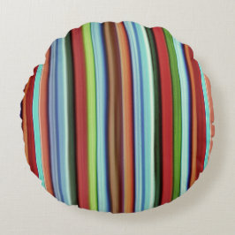 Granny's kleurrijke strepen, met zacht ruw rond kussen