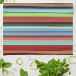 Granny's kleurrijke strepen, met zacht ruw theedoek